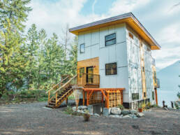 Exterior of a custom home built by Eisenhauer Woodworks in Kaslo BC